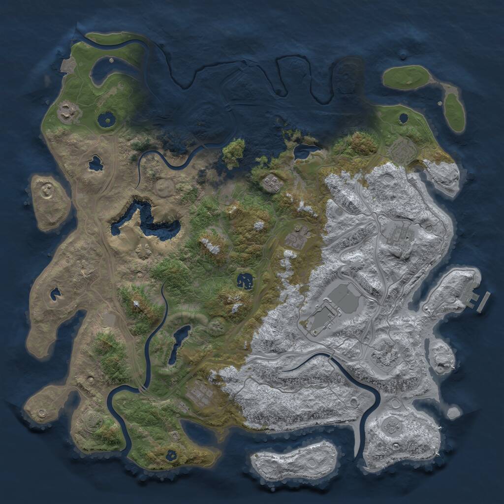 Rust Map: Procedural Map, Size: 4500, Seed: 214426900, 15 Monuments