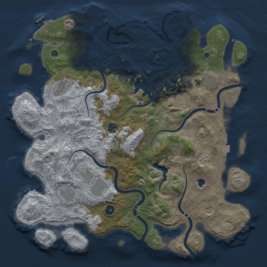 Rust Map: Procedural Map, Size: 4250, Seed: 2050013322, 15 Monuments