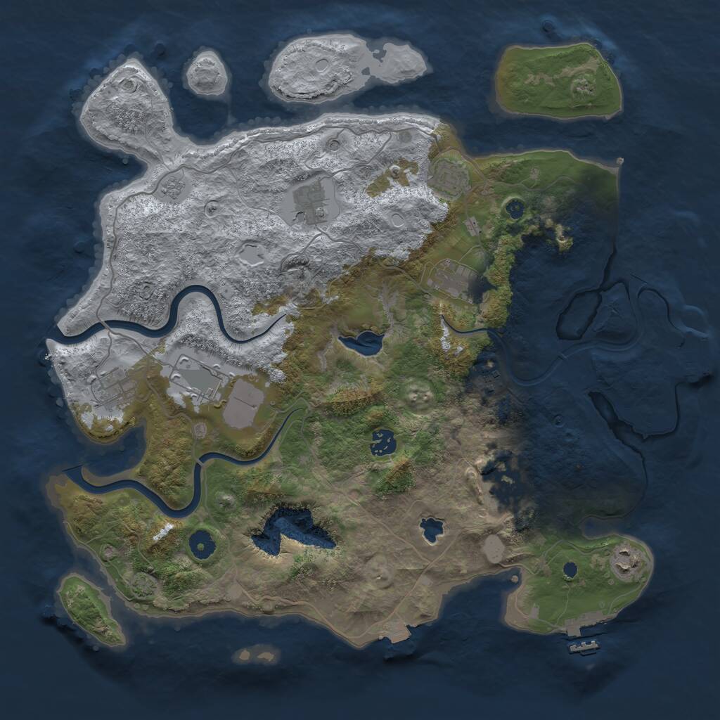 Rust Map: Procedural Map, Size: 4000, Seed: 955271171, 15 Monuments