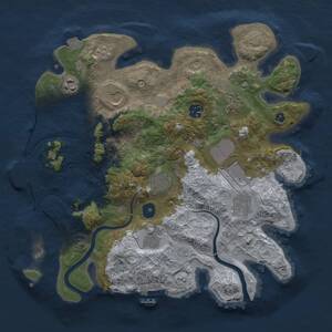 Thumbnail Rust Map: Procedural Map, Size: 3500, Seed: 1998595992, 15 Monuments