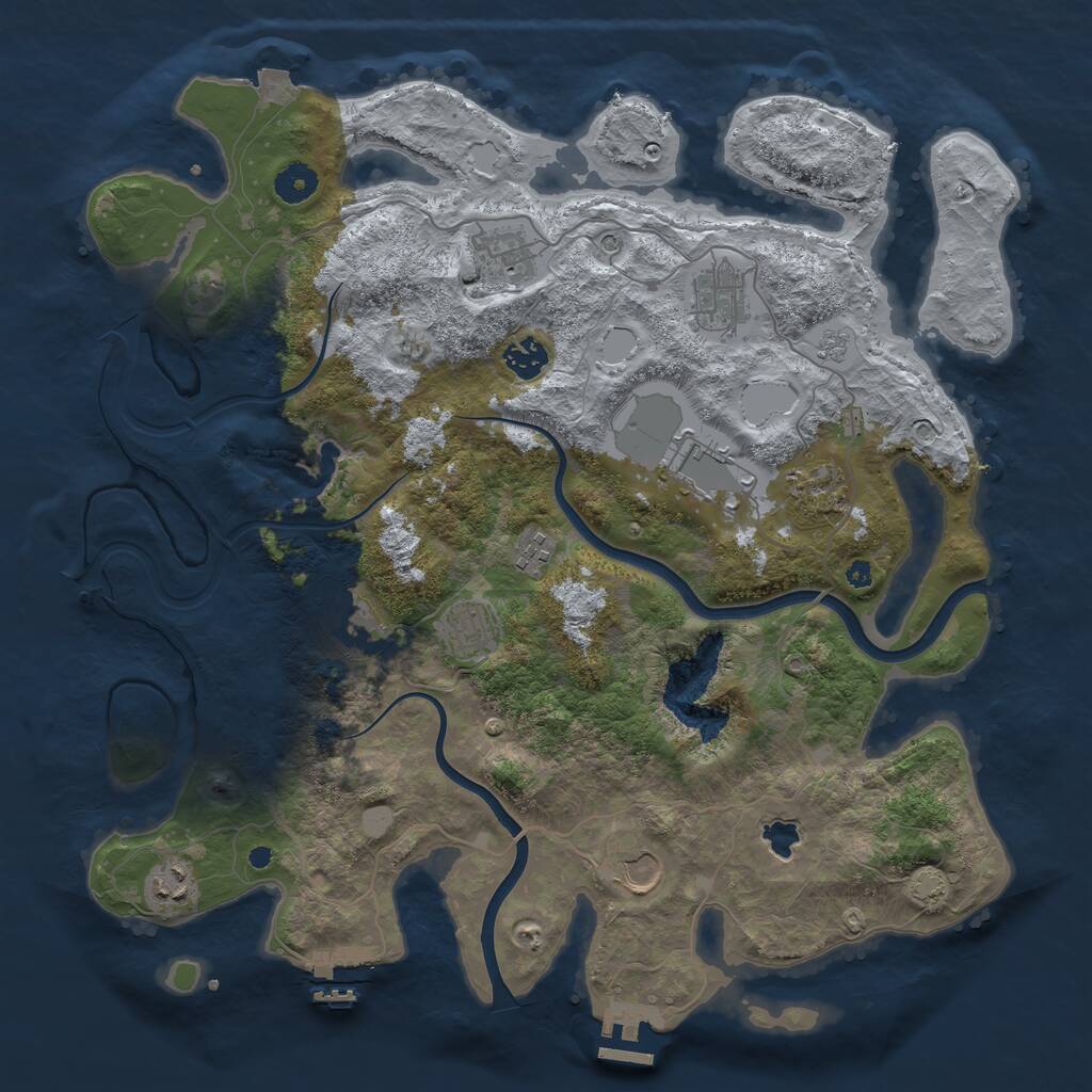 Rust Map: Procedural Map, Size: 4000, Seed: 213581597, 16 Monuments