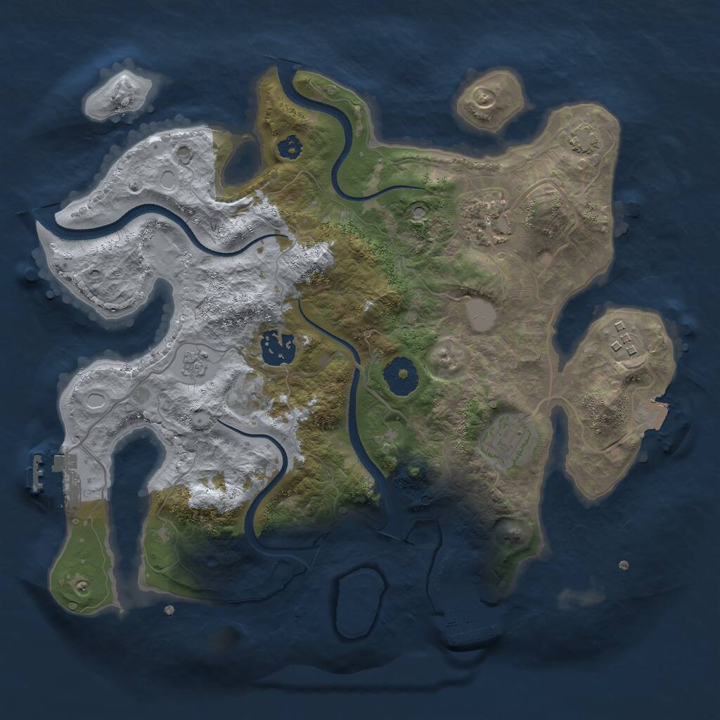 Rust Map: Procedural Map, Size: 3000, Seed: 1081414513, 9 Monuments
