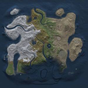 Thumbnail Rust Map: Procedural Map, Size: 3000, Seed: 1081414513, 9 Monuments