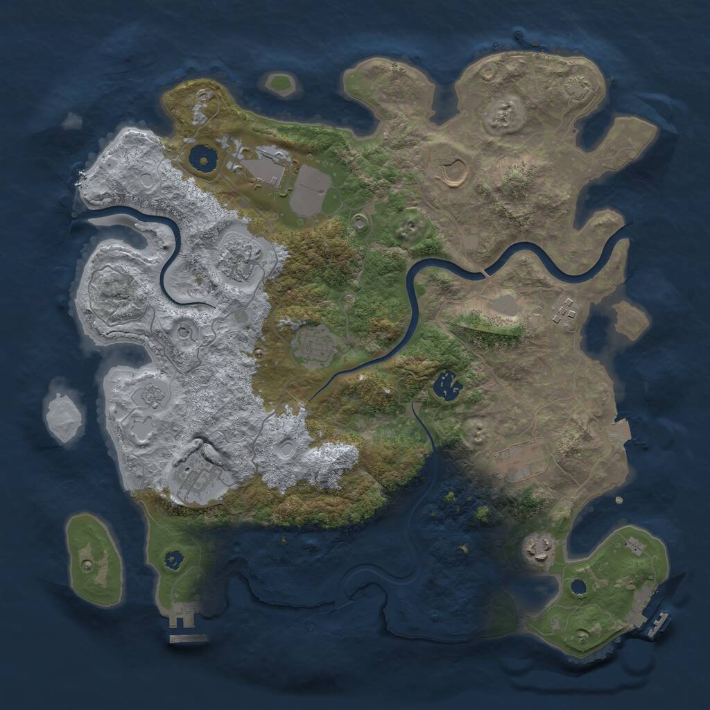 Rust Map: Procedural Map, Size: 3800, Seed: 987798, 15 Monuments
