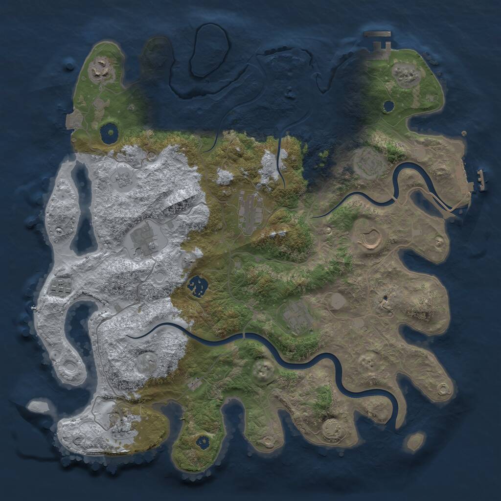 Rust Map: Procedural Map, Size: 3800, Seed: 1132692035, 15 Monuments