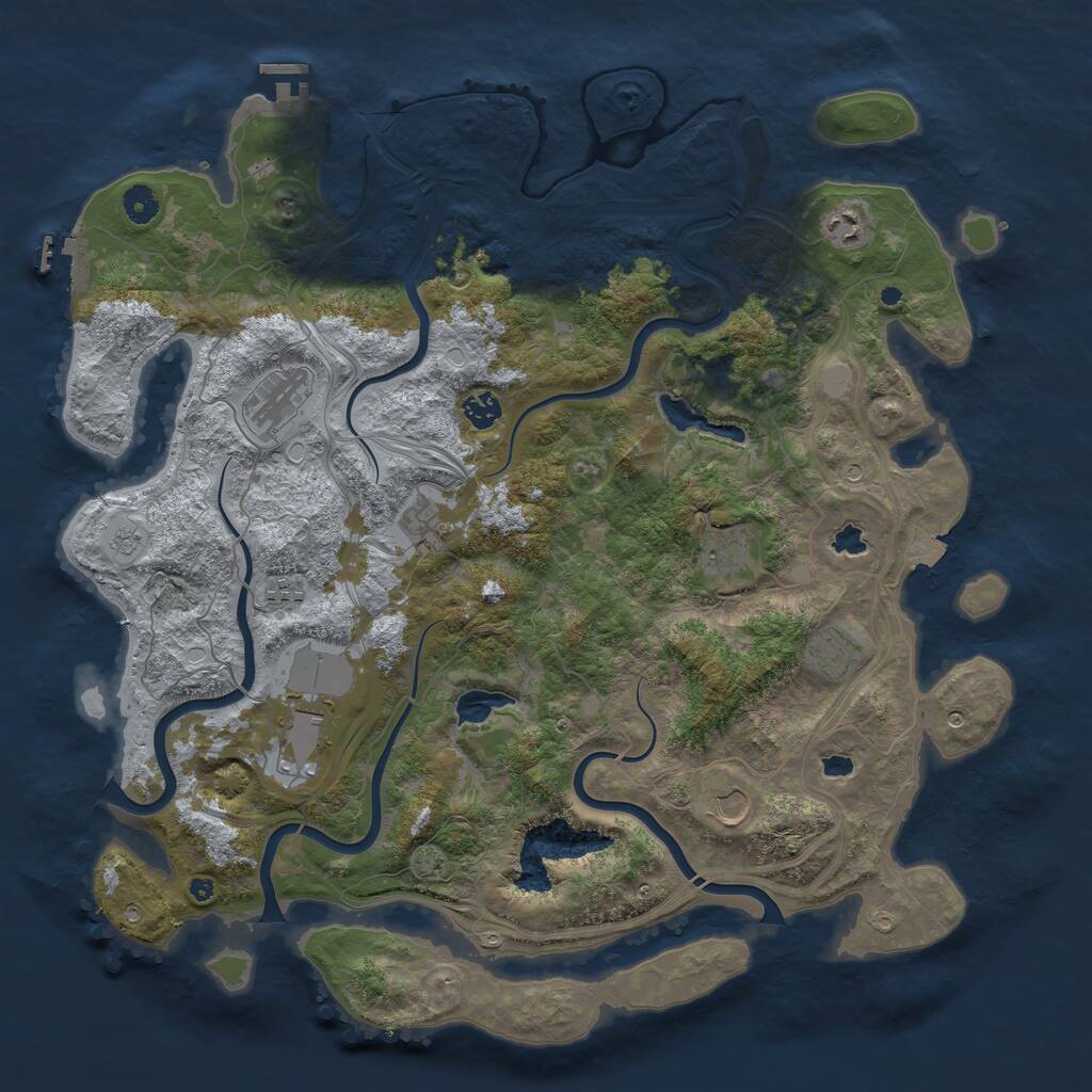Rust Map: Procedural Map, Size: 4500, Seed: 346482735, 15 Monuments