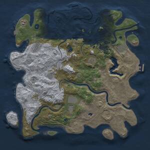 Thumbnail Rust Map: Procedural Map, Size: 4250, Seed: 1668944719, 16 Monuments