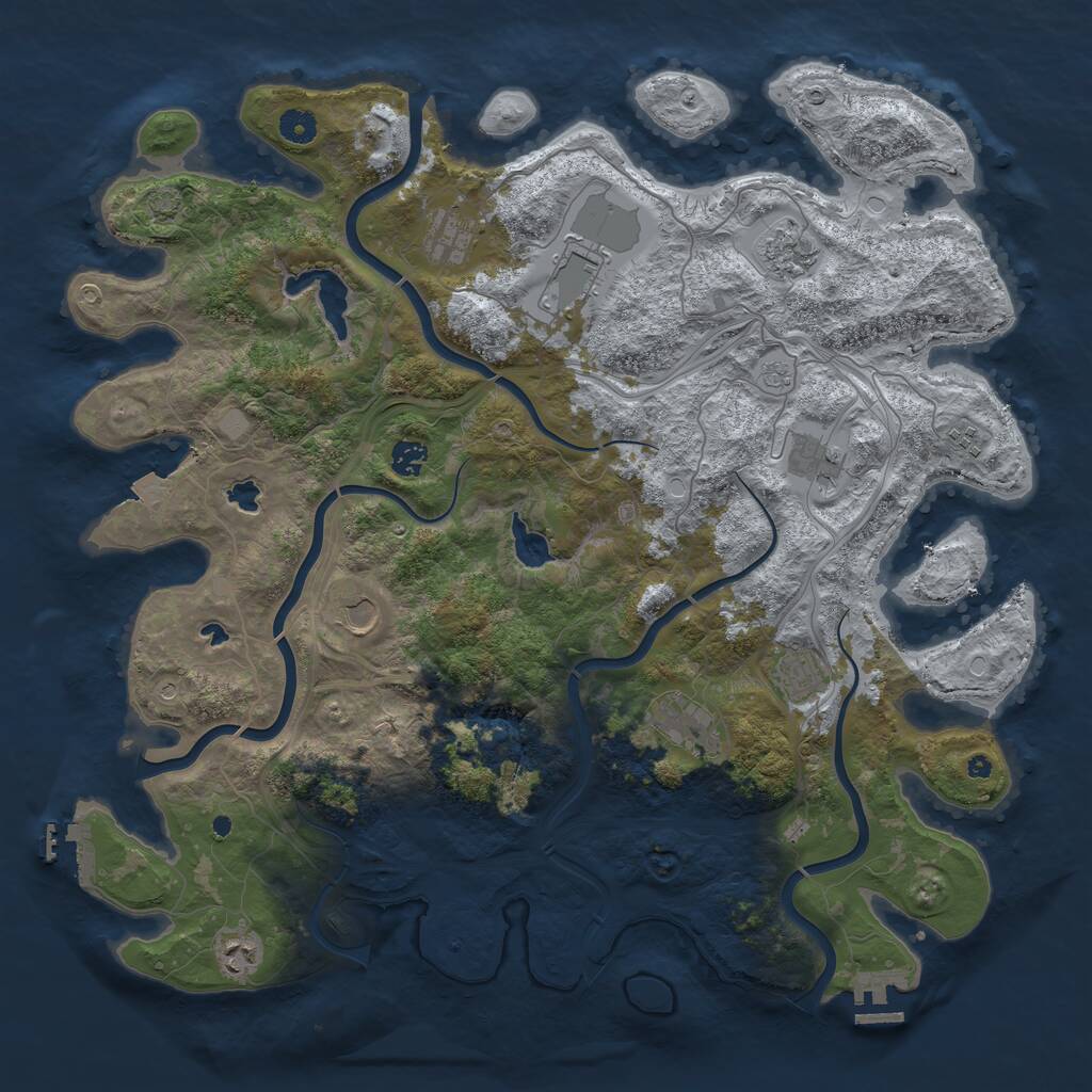 Rust Map: Procedural Map, Size: 4500, Seed: 329004857, 16 Monuments
