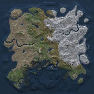 Thumbnail Rust Map: Procedural Map, Size: 4500, Seed: 2074294198, 16 Monuments