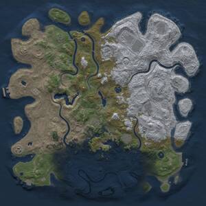 Thumbnail Rust Map: Procedural Map, Size: 4800, Seed: 1752804590, 17 Monuments