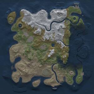 Thumbnail Rust Map: Procedural Map, Size: 3750, Seed: 516559195, 15 Monuments