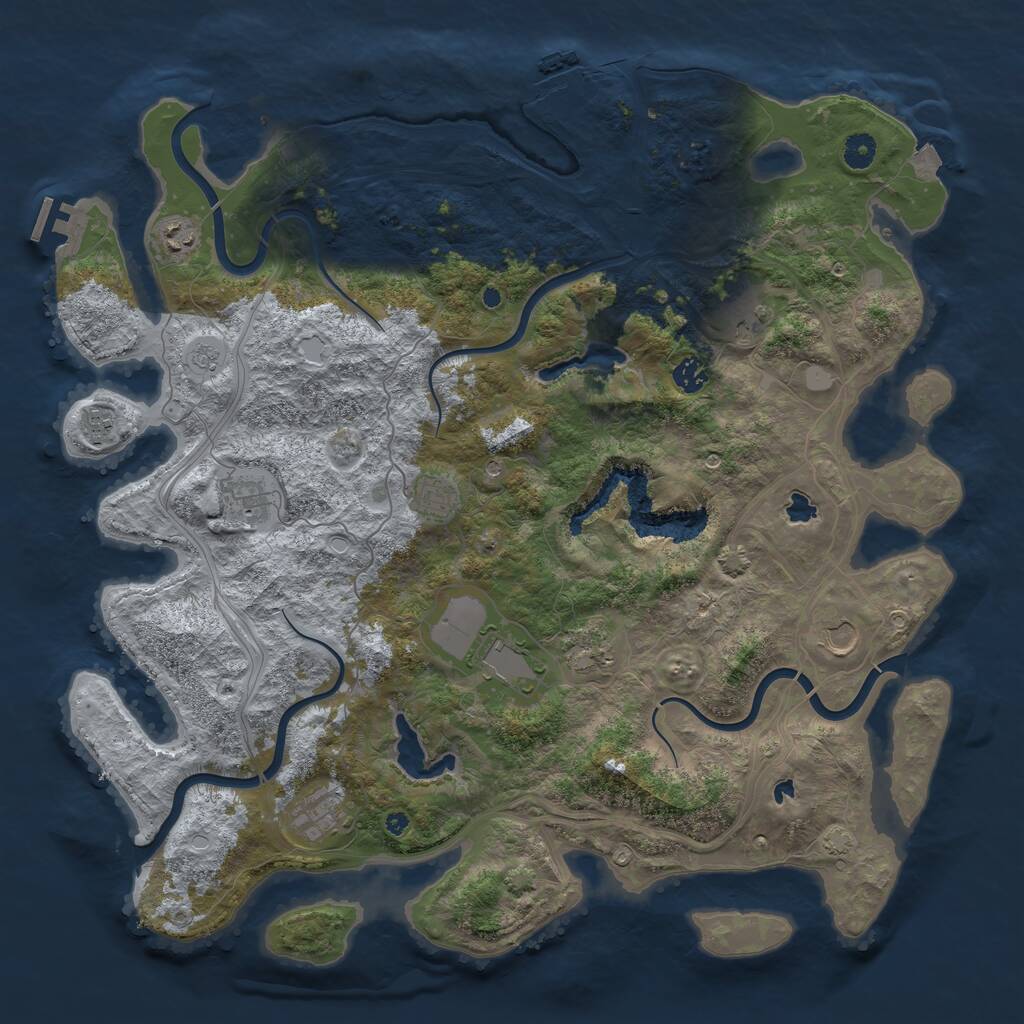 Rust Map: Procedural Map, Size: 4500, Seed: 1827429887, 16 Monuments