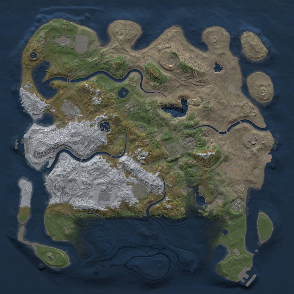 Rust Map: Procedural Map, Size: 4250, Seed: 1435711922, 17 Monuments