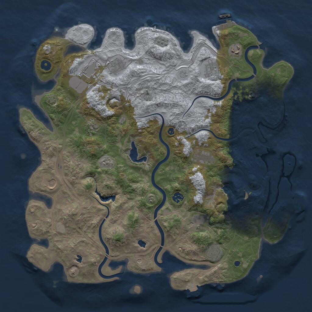Rust Map: Procedural Map, Size: 4500, Seed: 924760128, 17 Monuments