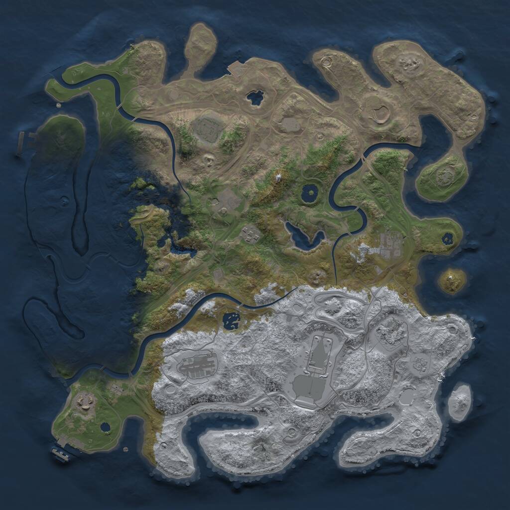 Rust Map: Procedural Map, Size: 4250, Seed: 772159477, 16 Monuments