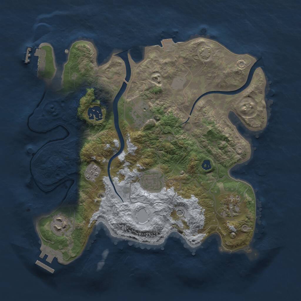 Rust Map: Procedural Map, Size: 3000, Seed: 1955296622, 11 Monuments