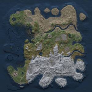 Thumbnail Rust Map: Procedural Map, Size: 3750, Seed: 447436642, 16 Monuments