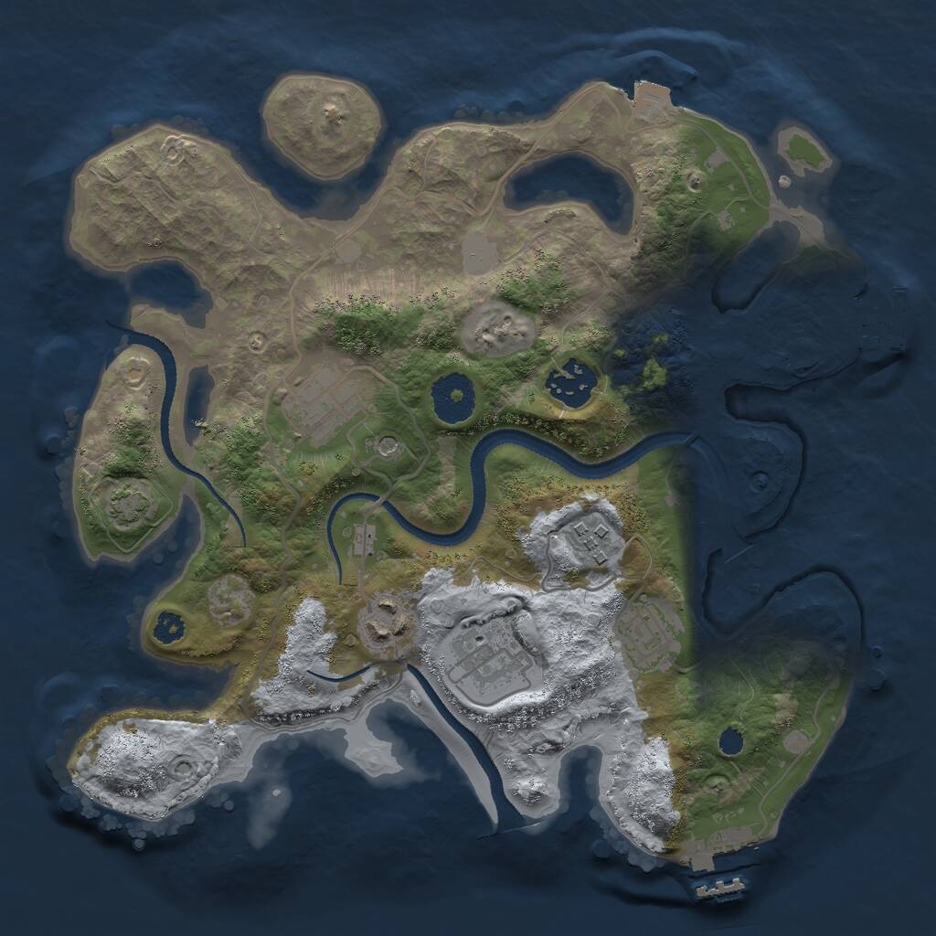Rust Map: Procedural Map, Size: 3000, Seed: 15536, 11 Monuments