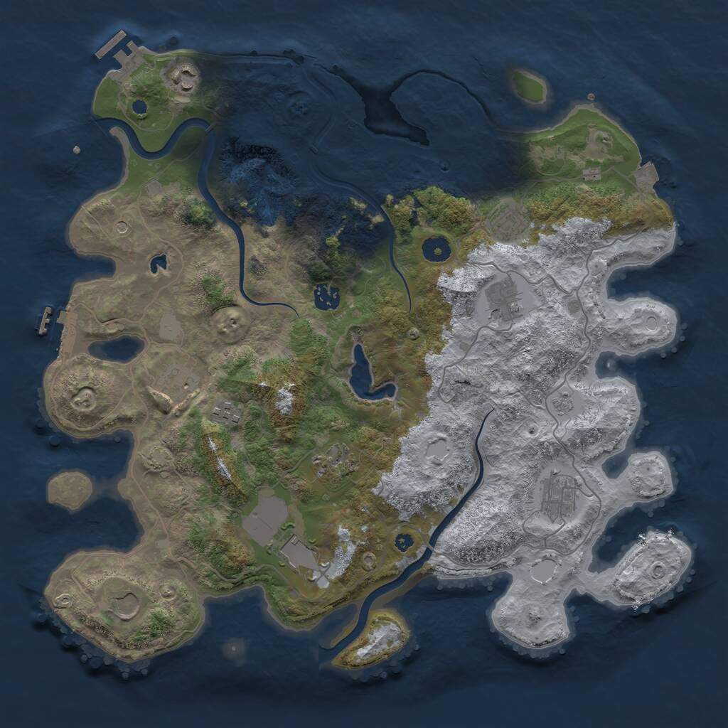 Rust Map: Procedural Map, Size: 4000, Seed: 2273588, 16 Monuments