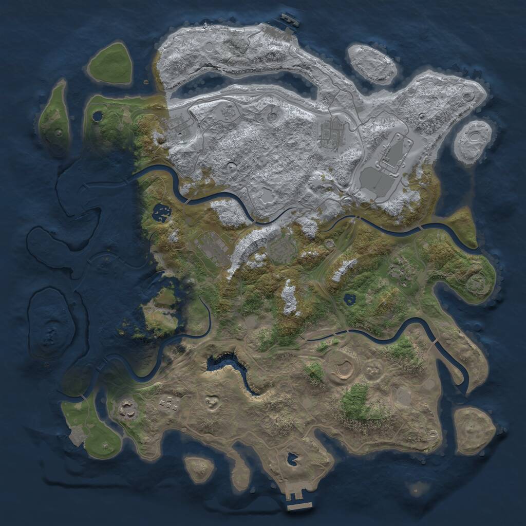 Rust Map: Procedural Map, Size: 4250, Seed: 185789090, 16 Monuments