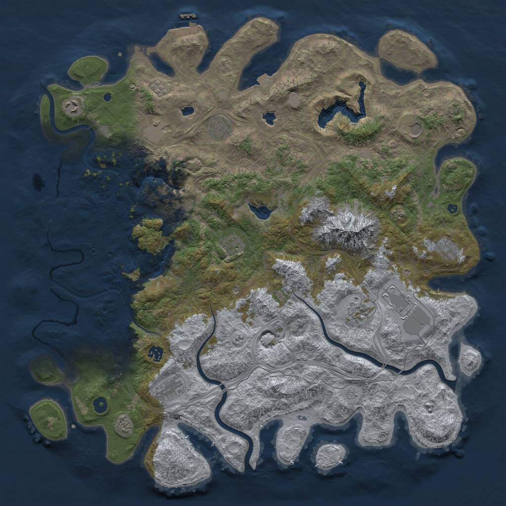Rust Map: Procedural Map, Size: 5000, Seed: 4684746, 17 Monuments