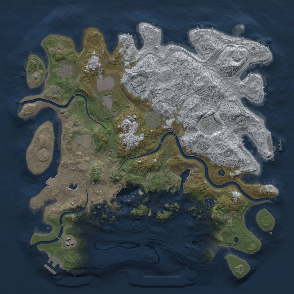 Rust Map: Procedural Map, Size: 4250, Seed: 1959393723, 15 Monuments