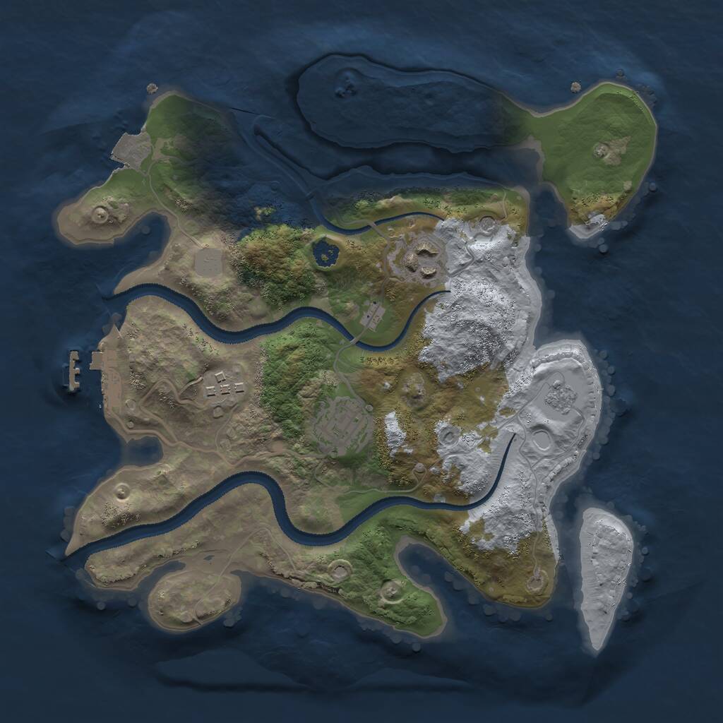 Rust Map: Procedural Map, Size: 2800, Seed: 79043333, 7 Monuments