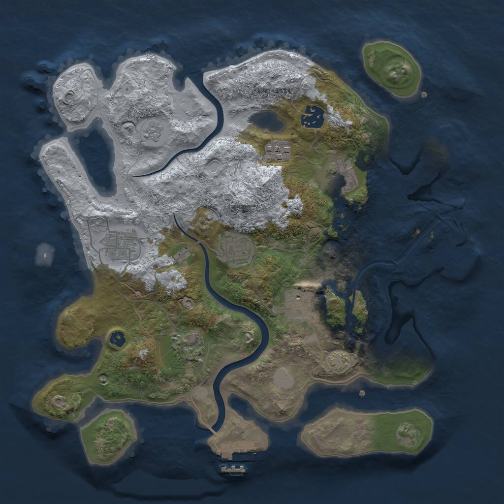 Rust Map: Procedural Map, Size: 3250, Seed: 4547, 12 Monuments