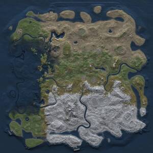 Thumbnail Rust Map: Procedural Map, Size: 5500, Seed: 2019759957, 17 Monuments