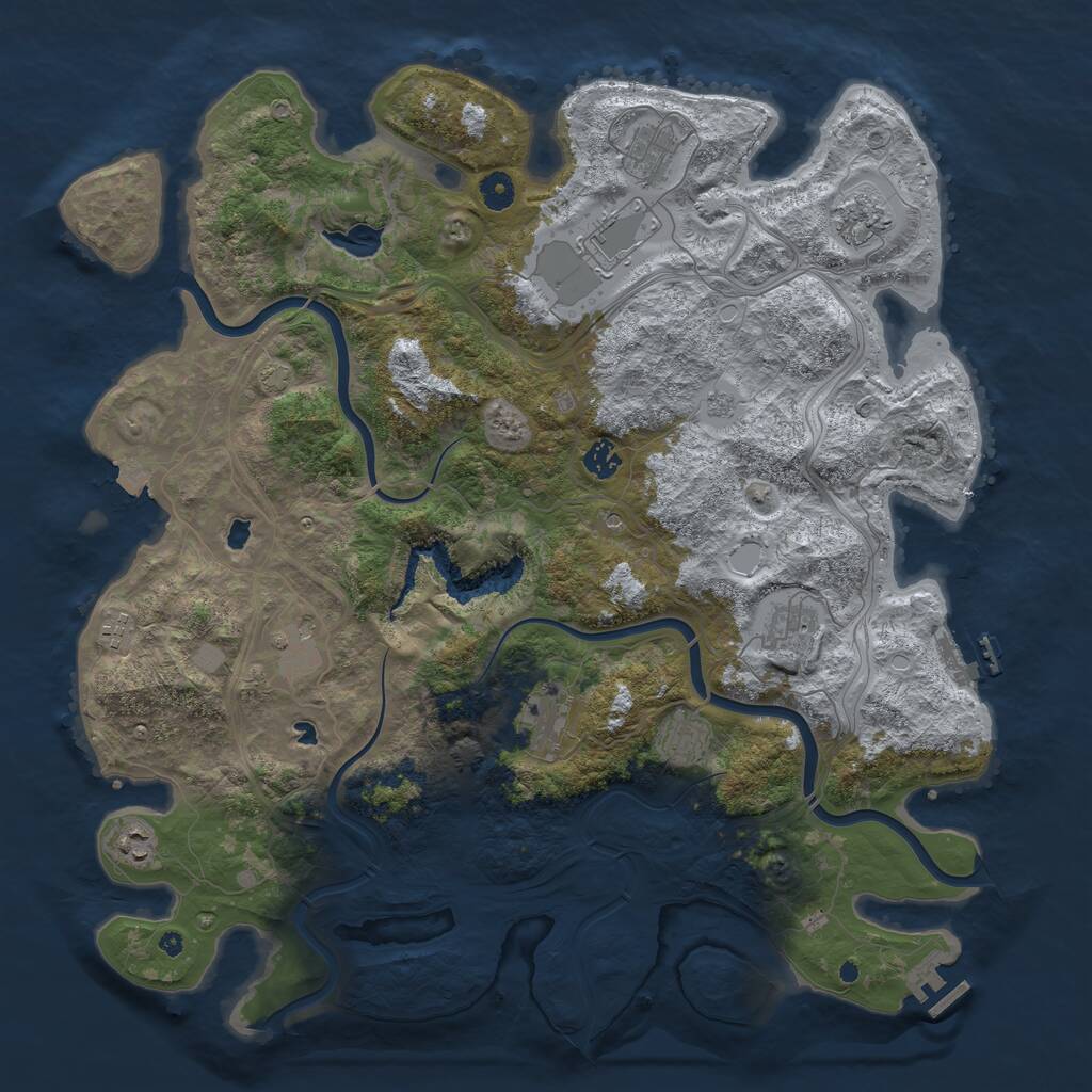 Rust Map: Procedural Map, Size: 4500, Seed: 926259675, 16 Monuments