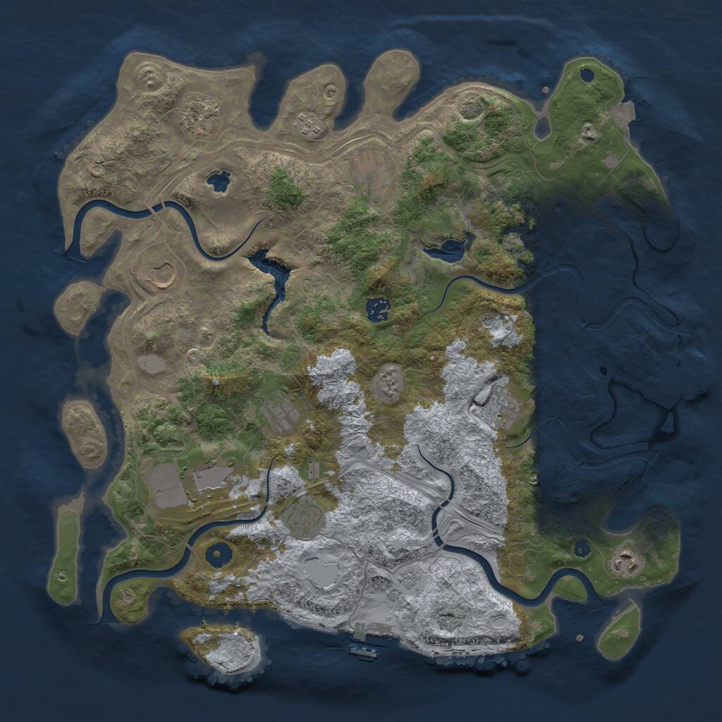 Rust Map: Procedural Map, Size: 4250, Seed: 5790369, 16 Monuments