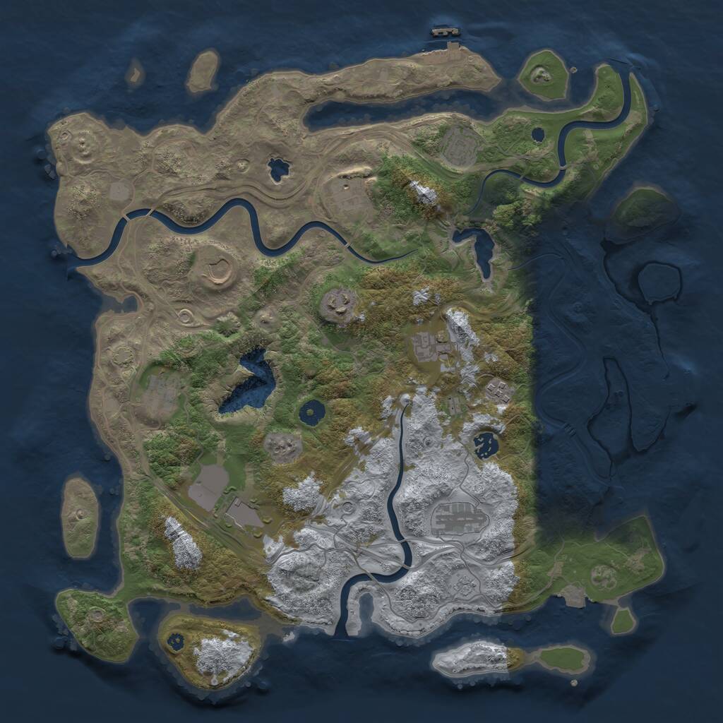 Rust Map: Procedural Map, Size: 4300, Seed: 5522, 16 Monuments