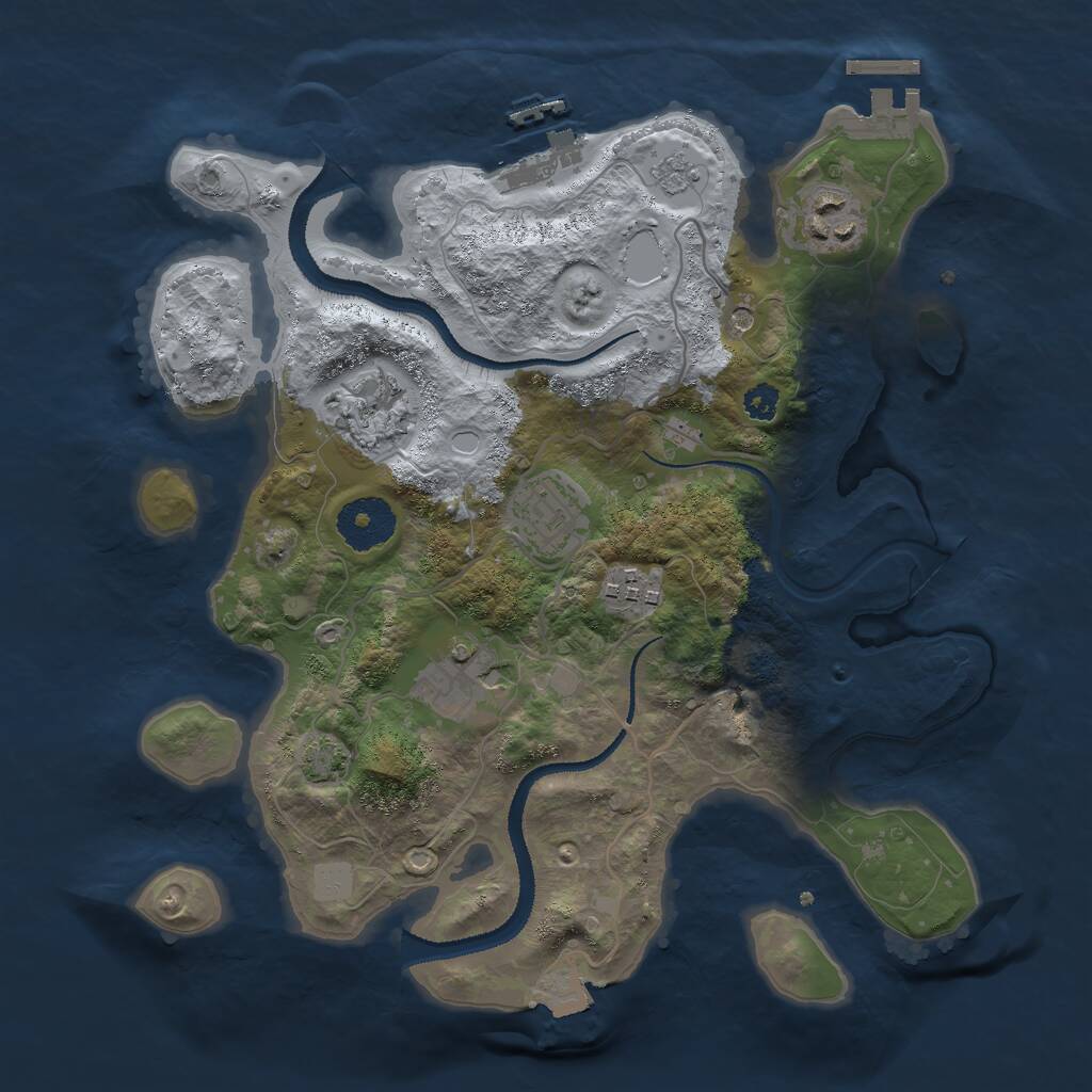 Rust Map: Procedural Map, Size: 3000, Seed: 278145, 11 Monuments