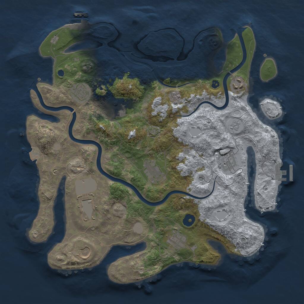 Rust Map: Procedural Map, Size: 3750, Seed: 549431907, 15 Monuments