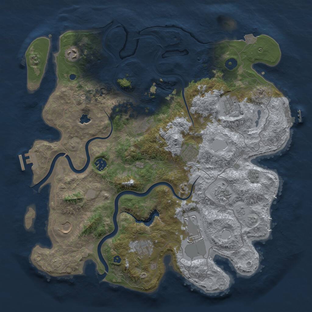 Rust Map: Procedural Map, Size: 4000, Seed: 324720365, 16 Monuments