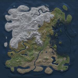 Thumbnail Rust Map: Procedural Map, Size: 5000, Seed: 48301, 16 Monuments