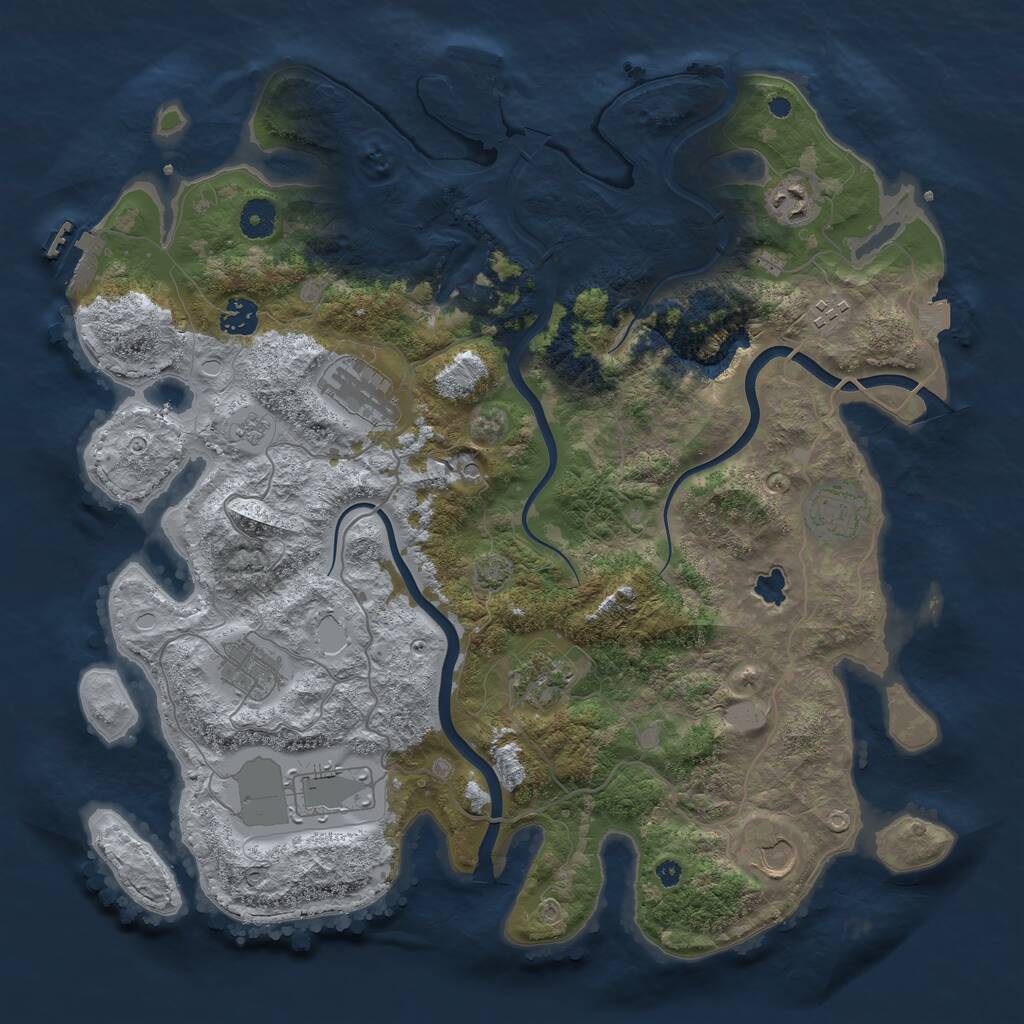 Rust Map: Procedural Map, Size: 4000, Seed: 908430638, 15 Monuments