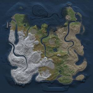 Thumbnail Rust Map: Procedural Map, Size: 3500, Seed: 455528457, 14 Monuments