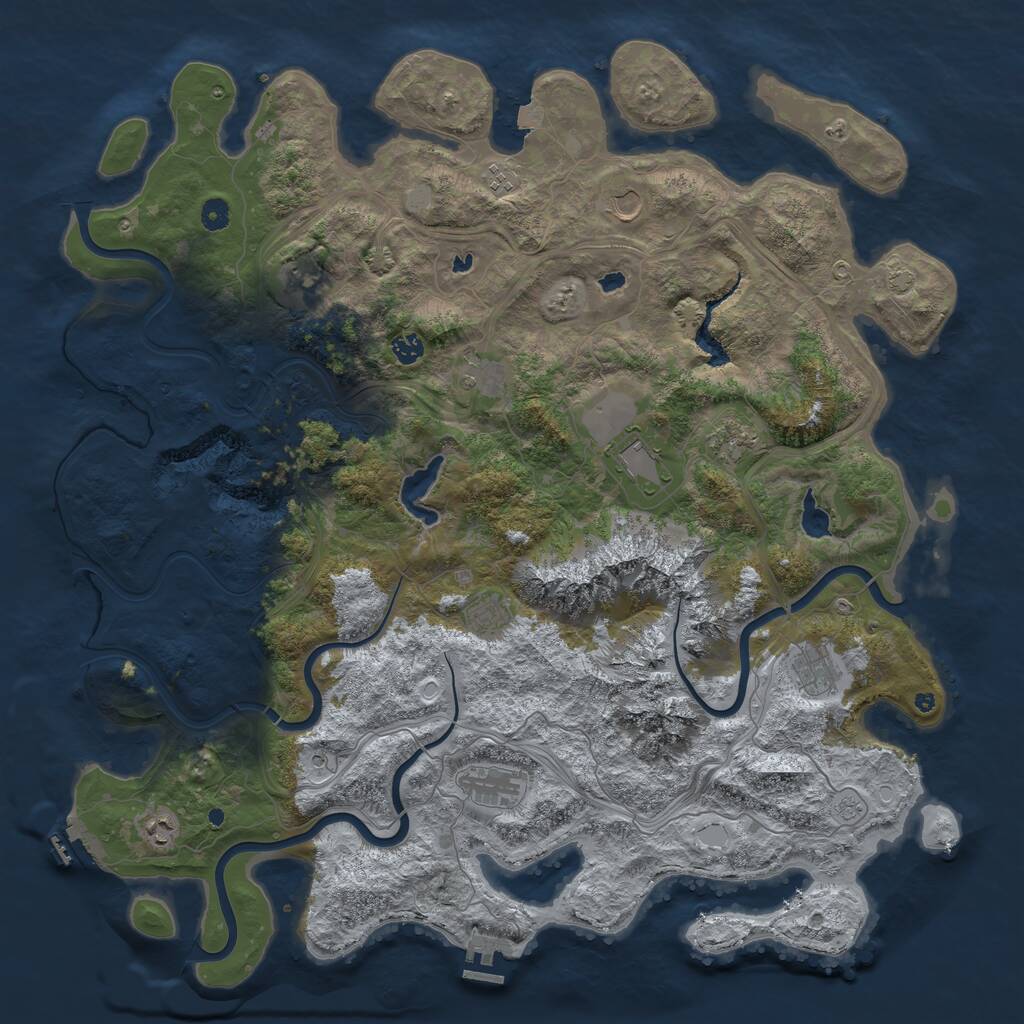 Rust Map: Procedural Map, Size: 5000, Seed: 1754049035, 17 Monuments