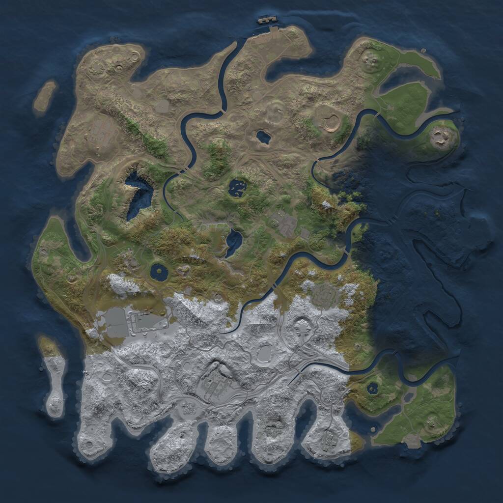 Rust Map: Procedural Map, Size: 4250, Seed: 17712, 16 Monuments