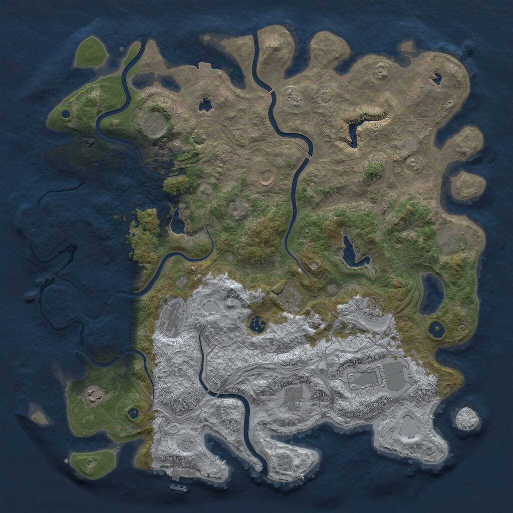 Rust Map: Procedural Map, Size: 4800, Seed: 337290099, 17 Monuments