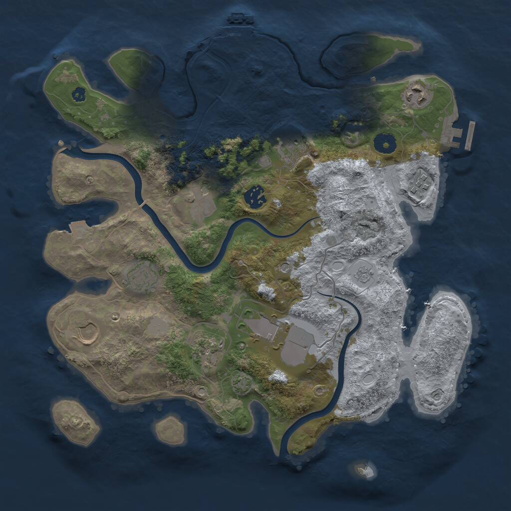 Rust Map: Procedural Map, Size: 3500, Seed: 2003922178, 15 Monuments