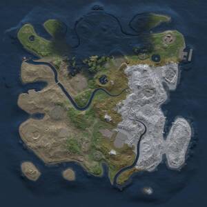 Thumbnail Rust Map: Procedural Map, Size: 3500, Seed: 2003922178, 15 Monuments