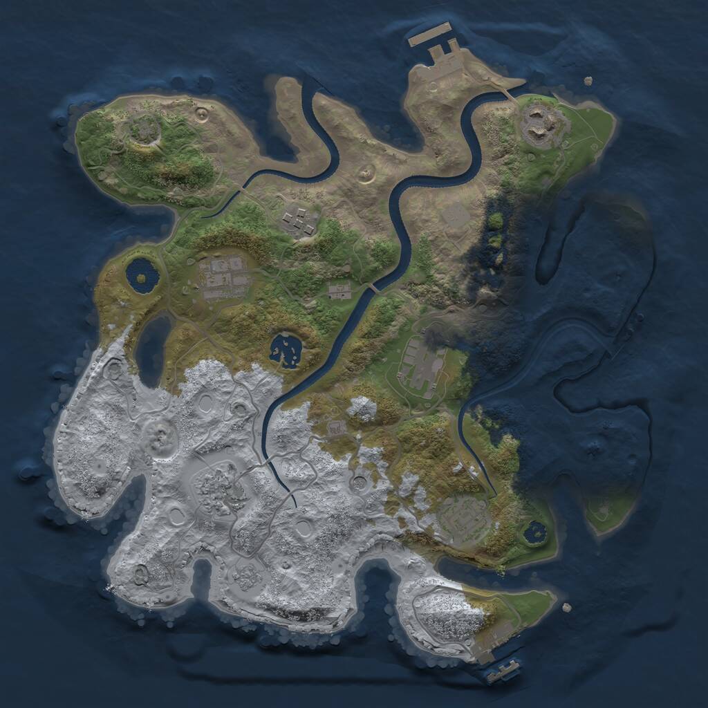 Rust Map: Procedural Map, Size: 3200, Seed: 336206295, 13 Monuments