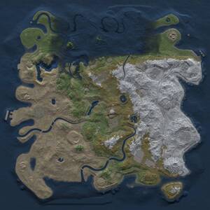 Thumbnail Rust Map: Procedural Map, Size: 4500, Seed: 2104366206, 16 Monuments