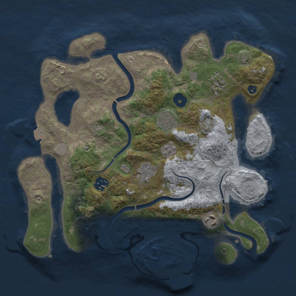 Rust Map: Procedural Map, Size: 3250, Seed: 331124004, 11 Monuments