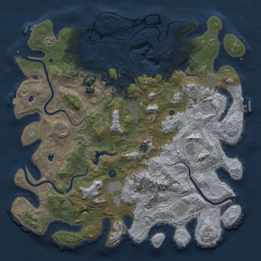 Rust Map: Procedural Map, Size: 5000, Seed: 419564596, 16 Monuments
