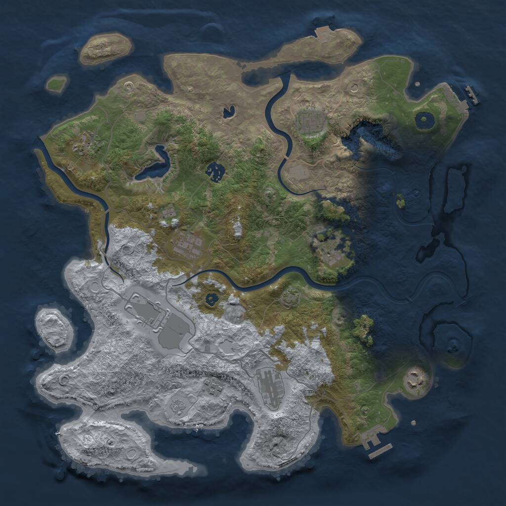 Rust Map: Procedural Map, Size: 4000, Seed: 21865, 15 Monuments