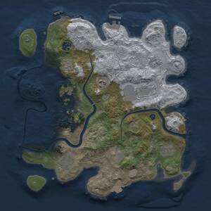 Thumbnail Rust Map: Procedural Map, Size: 3500, Seed: 50136, 15 Monuments