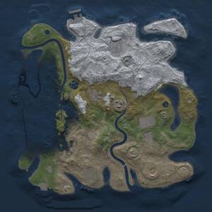Thumbnail Rust Map: Procedural Map, Size: 3500, Seed: 432890119, 15 Monuments